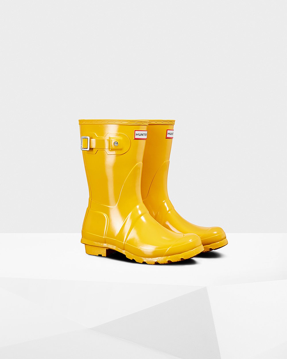 Womens Hunter Original Gloss - Short Rain Boots Yellow - 8231-VLCBA